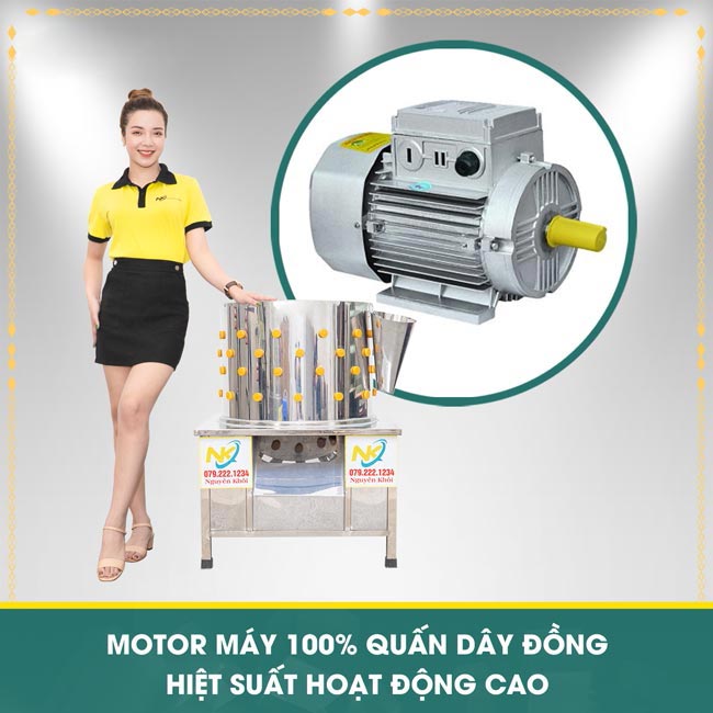 Motor máy làm lông gà phi 80