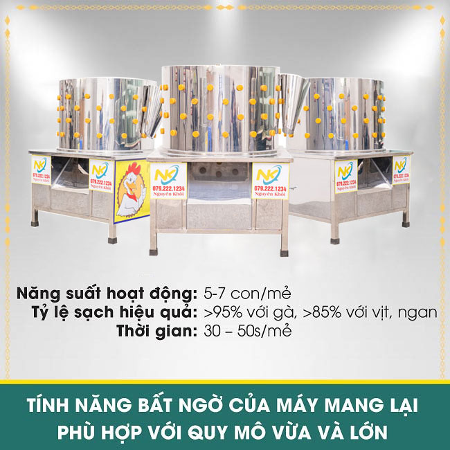 Năng suất máy vặt lông gà 68cm
