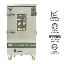 Tủ nấu cơm công nghiệp 8 khay điện gas