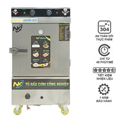 Tủ nấu cơm công nghiệp 6 khay gas điện điều khiển