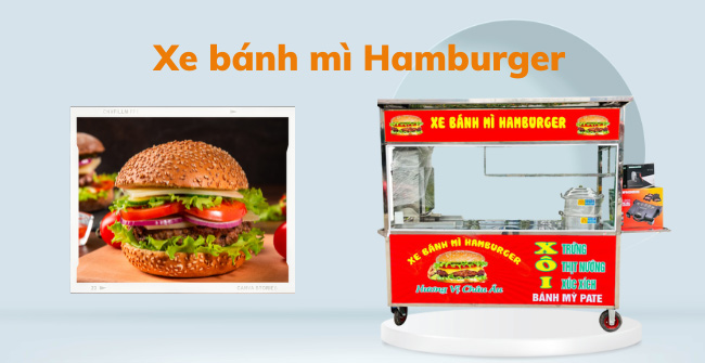 99 Mẫu xe bánh mì hamburger 2023 giá rẻ, độc đáo, thu hút