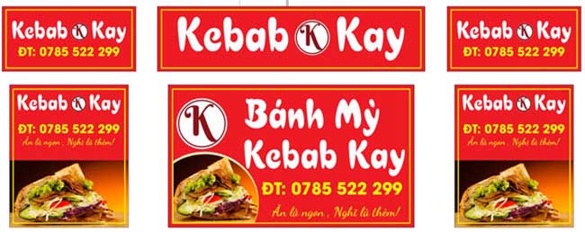 Mẫu thiết kế decal doner kebab Kay đỏ