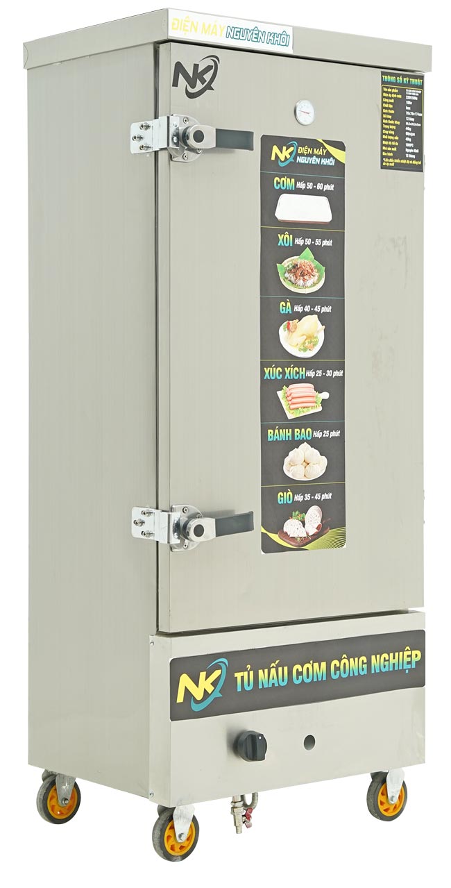 Tủ nấu cơm điện gas 12 khay không điều khiển Tủ hấp công nghiệp tích hợp