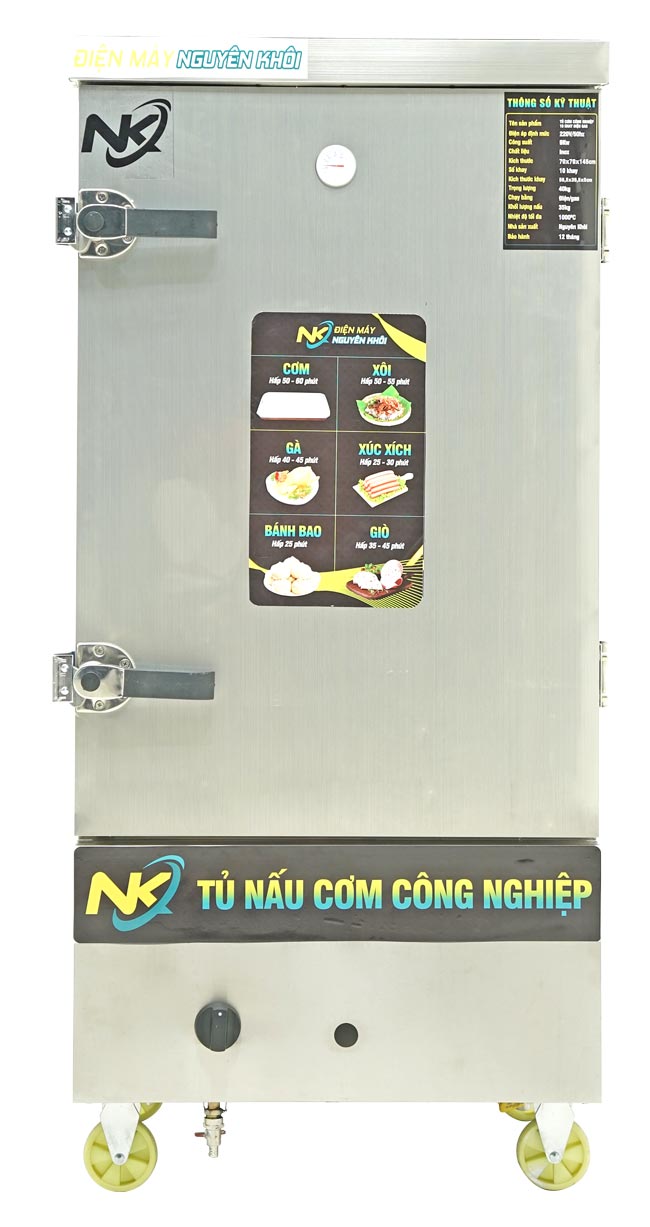 Tủ cơm công nghiệp 10 khay điện gas không điều khiển Tủ hấp cơm công nghiệp 10 khay