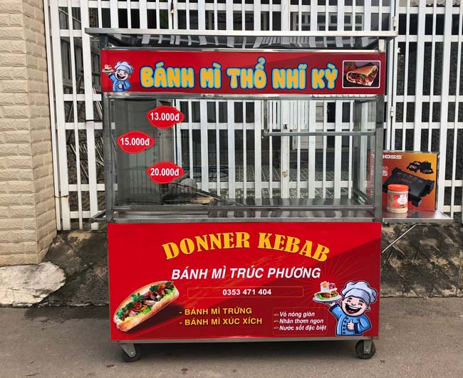 xe ban banh mi doner kebab decal do c