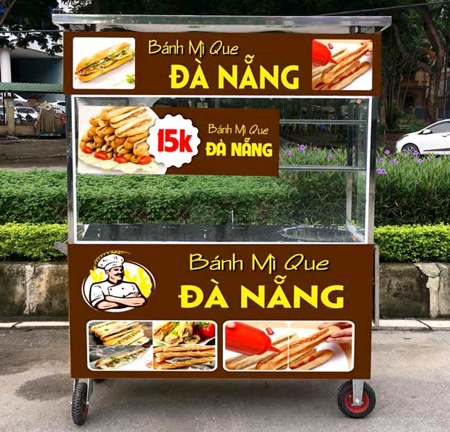 Xe bán bánh mì que Đà Nẵng
