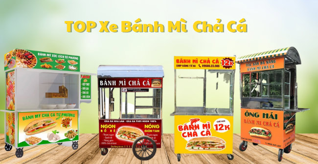 xe banh mi cha ca TOP xe bánh mì chả cực kỳ đẹp và chất lượng