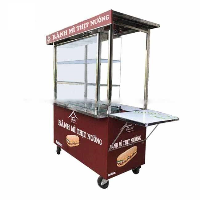 Xe bánh mì thịt nướng đáp ứng nhu cầu sử dụng khi bán hàng
