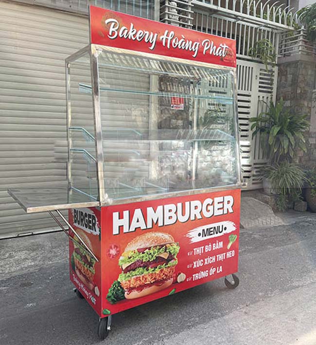 Xe hamburger Bakery Hoàng Phát decal đỏ