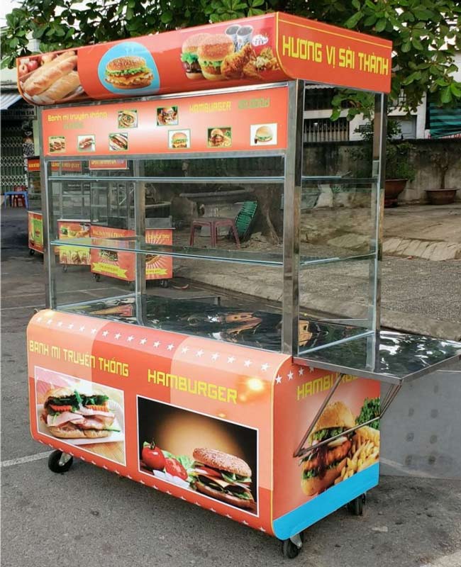 Xe hamburger truyền thống mái bằng