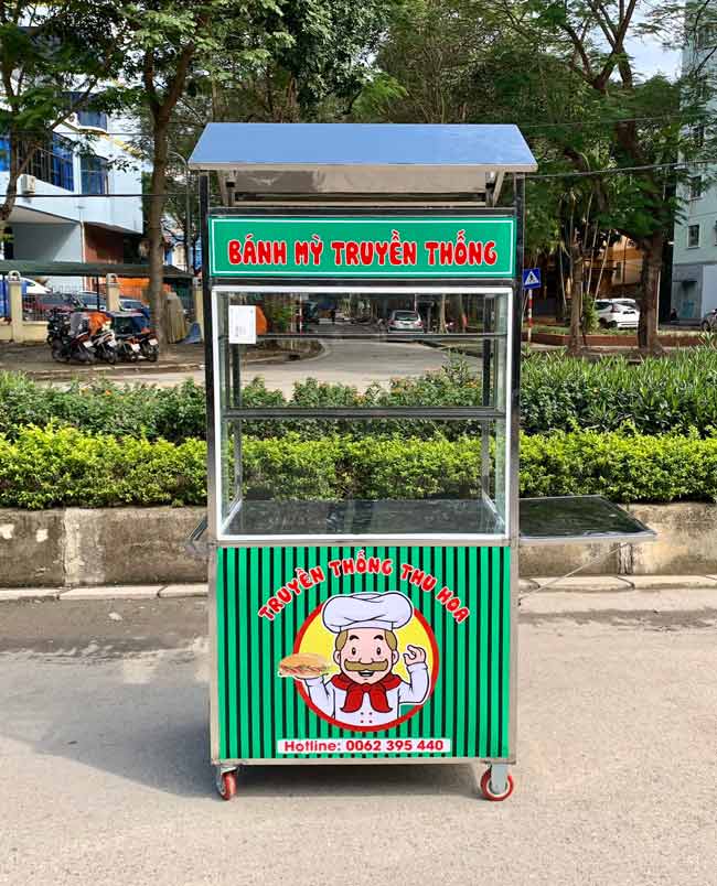 xe banh mi inox truyen thong Xe bán bánh mì inox truyền thống
