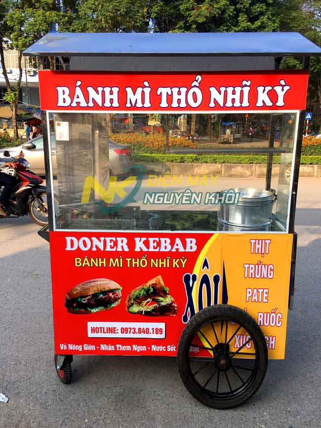 xe banh mi tho nhi ky dep Xe bán bánh mì Doner Kebab bánh xe bò
