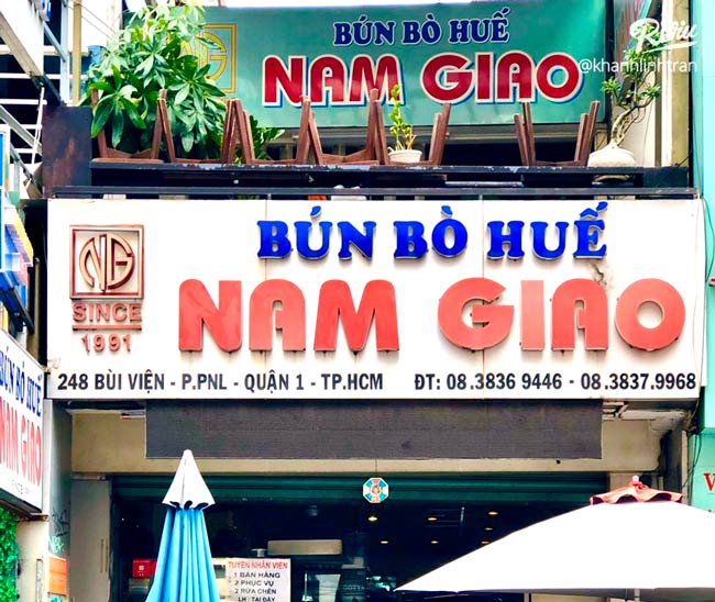 Biển hiệu bún bò lâu năm
