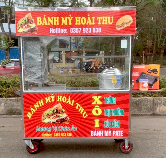 xe banh mi xoi hoai thu Xe bánh mì xôi Hoài Thu
