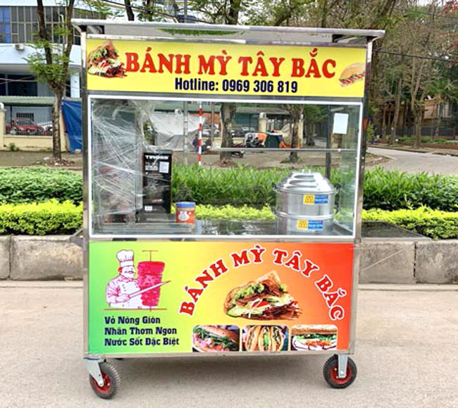xe xoi banh mi tay bac Xe bán bánh mì xôi Tây Bắc