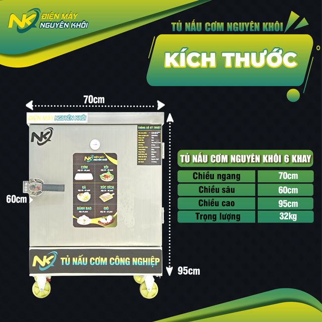 6 khay Tủ điện nấu cơm 6 khay