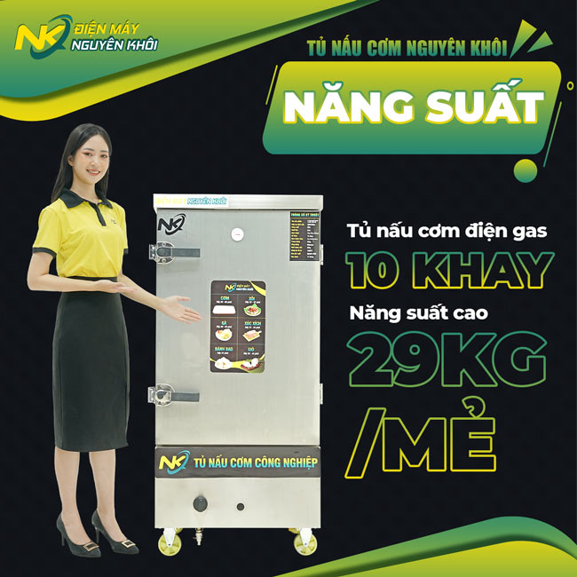 Tủ hấp nấu đa năng 10 khay hàng nhập khẩu