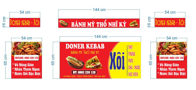Decal xe bán bánh mì Doner Kebab bắt mắt tại Nguyên Khôi