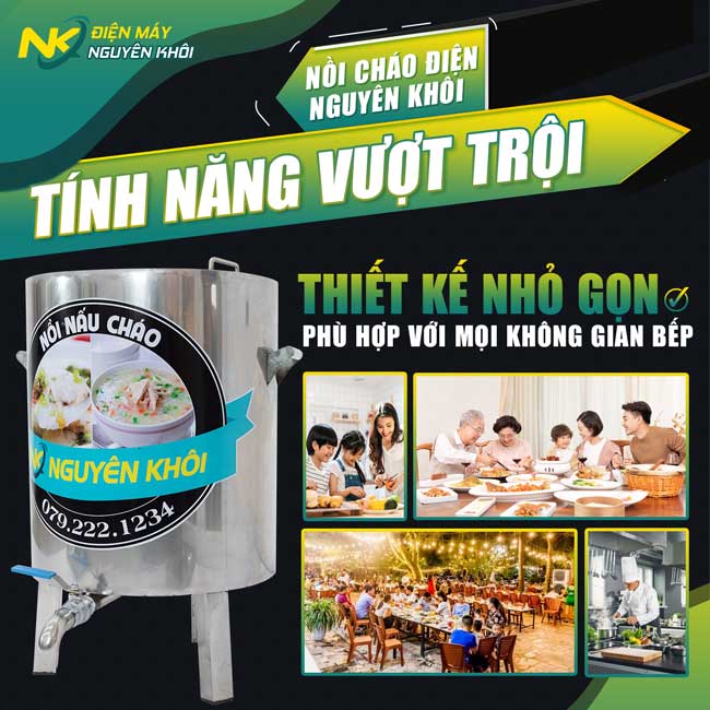 thiet ke noi chao nho gon Thiết kế nồi cháo điện nhỏ gọn