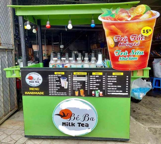 Xe bán trà sữa trà đào