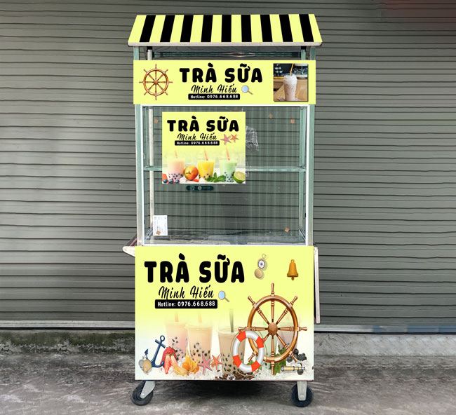 Decal xe bán trà sữa 