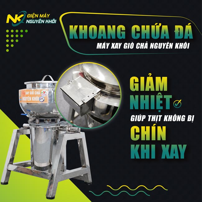 khoang chua da lanh Cối xay 2 lớp có khoang chứa đá