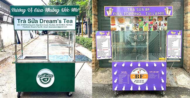 7 Địa chỉ mua xe bán trà sữa tại Đà Nẵng đẹp mà rẻ