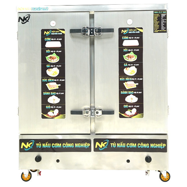 Tủ nấu cơm 24 khay điện gas không điều khiển