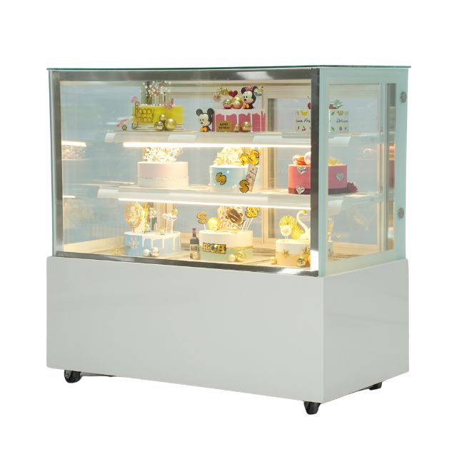 Tủ bánh kem 1m2 kính vuông 3 tầng
