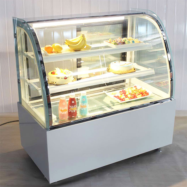 Tủ bánh kem 3 tầng kính cong 1m8