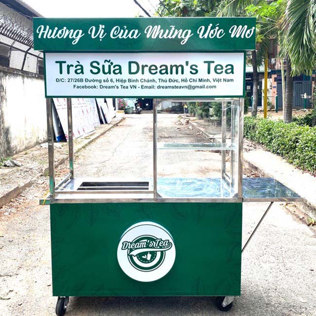 Thiết kế kích thước xe trà sữa theo yêu cầu