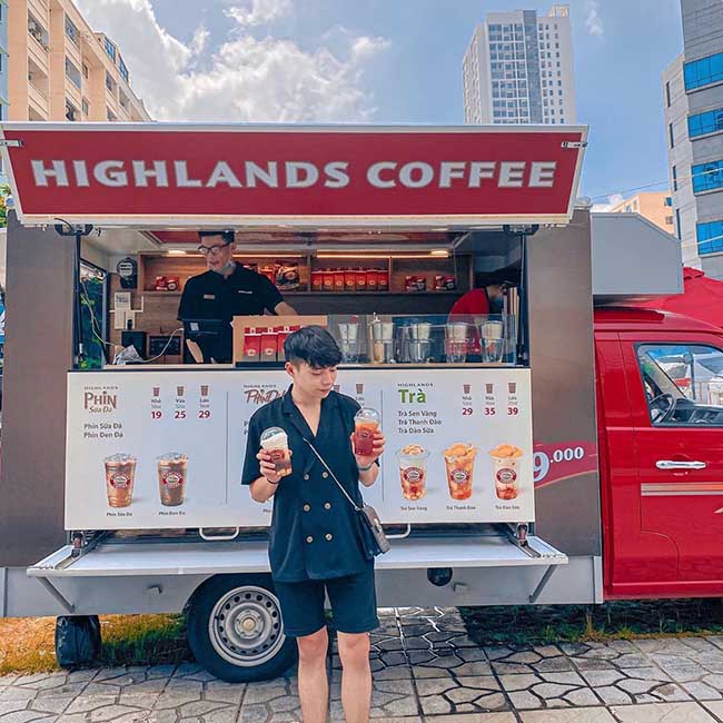 Xe Highland coffee thiết kế đẹp, nổi bật 