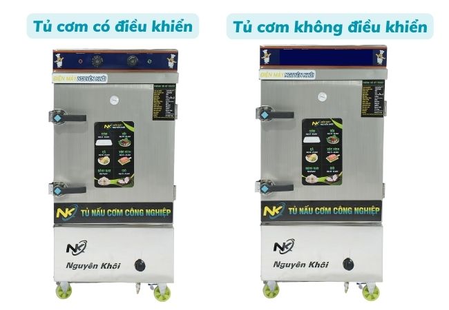 Tủ nấu cơm có điều khiển và tủ nấu cơm không có điều khiển