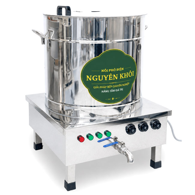 Nồi nấu phở 150 lít liền điều khiển hầm xương, nấu nước lèo