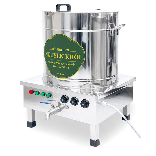 Nồi nấu phở 150 lít liền điều khiển hầm xương, nấu nước lèo