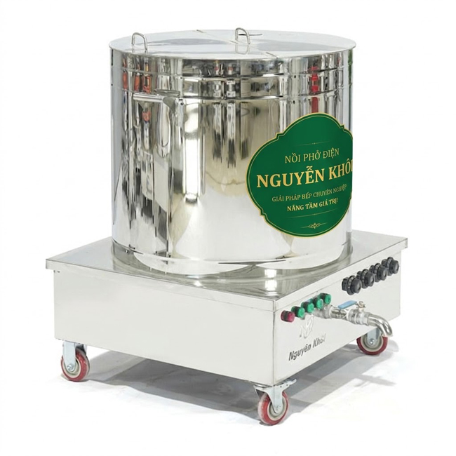 Nồi nấu phở 200 lít liền điều khiển hầm xương, nấu nước lèo