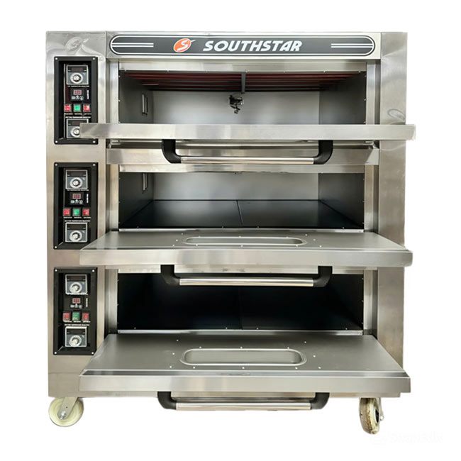 Lò nướng bánh Southstar 3 tầng 6 khay điện điều khiển cơ