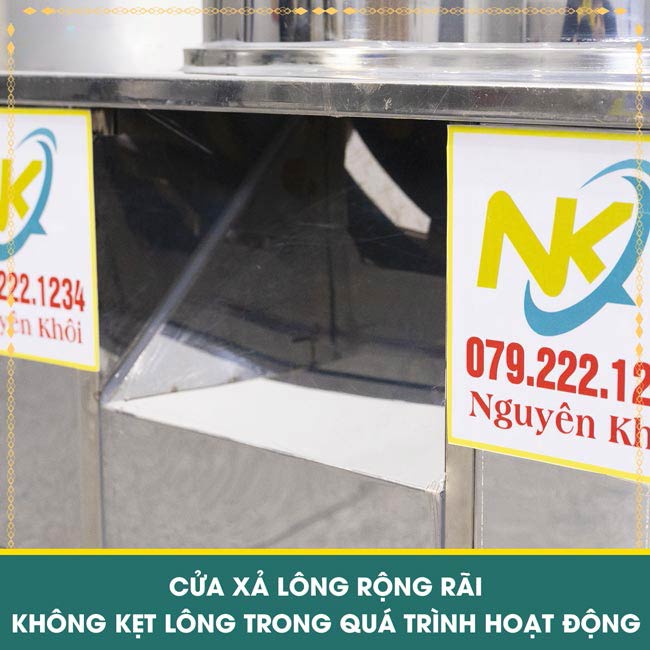 Máng xả lông rộng rãi