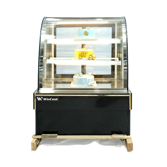 Tủ bánh kem 90cm kính cong 3 tầng mới