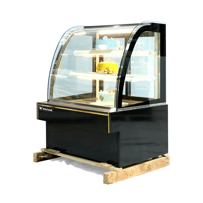 Tủ bánh kem 90cm kính cong 3 tầng mới