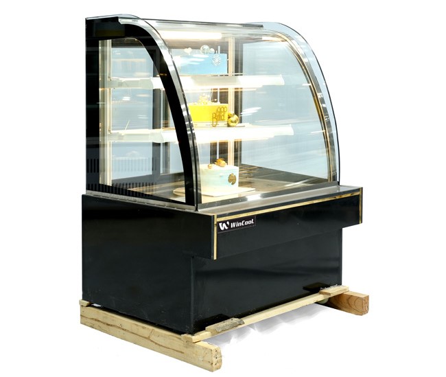 Tủ bánh kem 90cm kính cong 3 tầng mới