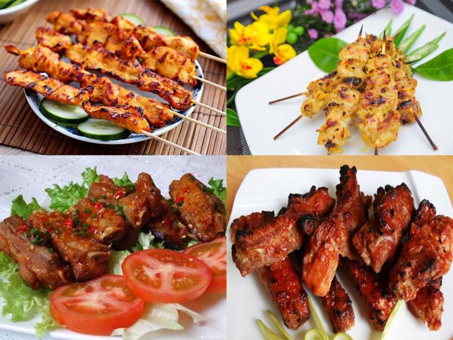 Nướng nhiều món ngon