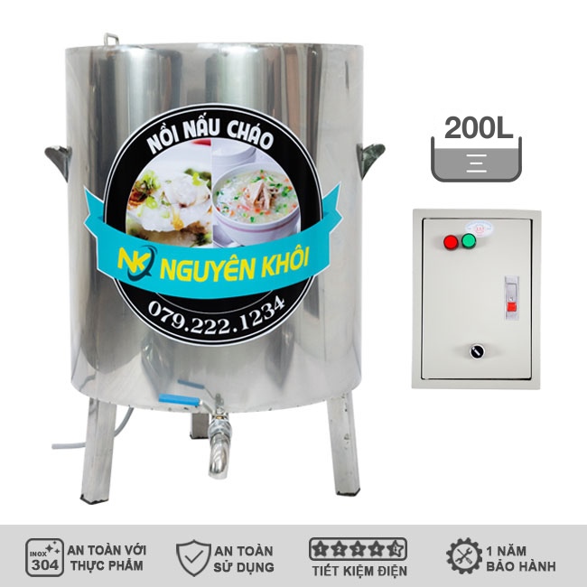 Nồi nấu cháo công nghiệp 200l