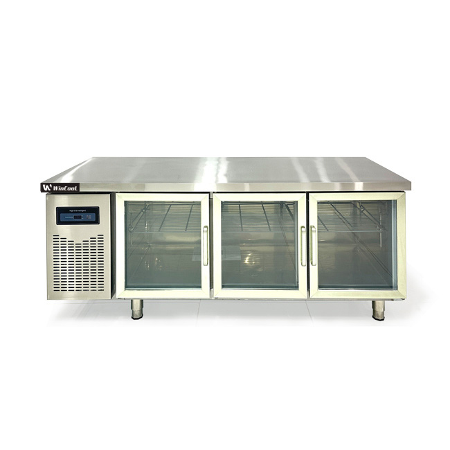 Tủ mát bàn chặt 1m8 330L cánh kính (làm lạnh trực tiếp)