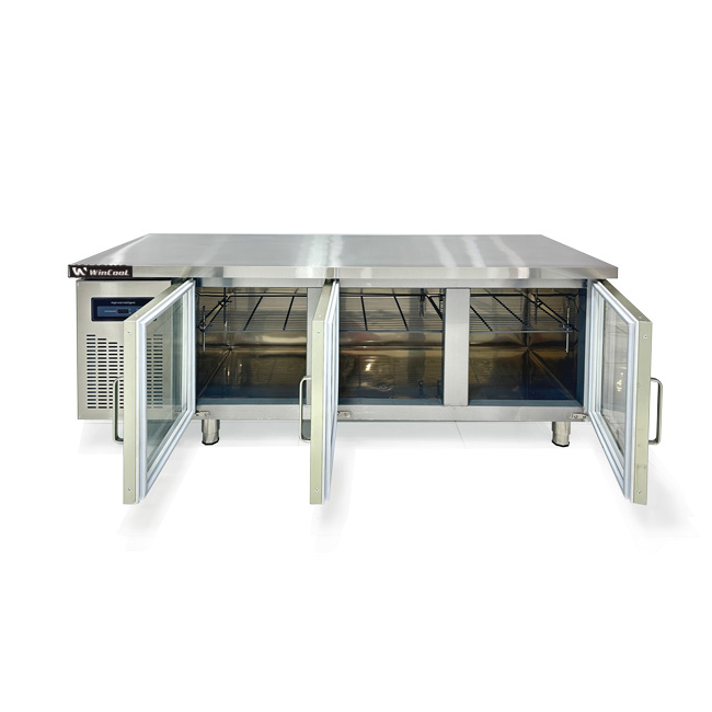 Tủ mát bàn chặt 1m8 330L cánh kính (làm lạnh trực tiếp)