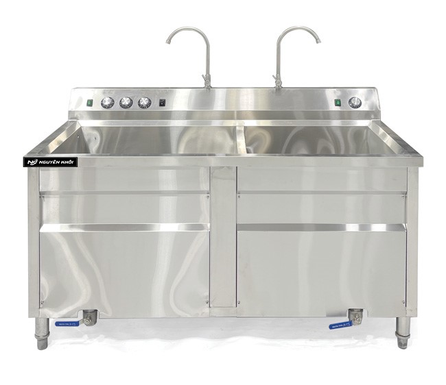 Máy rửa bát siêu âm công nghiệp 2 bồn