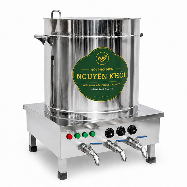 Nồi nấu phở điện 3 ngăn 300L mâm nhiệt