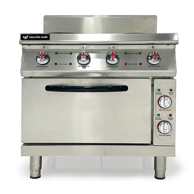Bếp Âu 4 họng công nghiệp mặt từ có lò vi sóng
