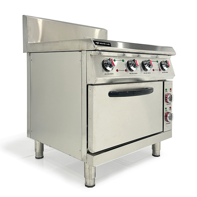 Bếp Âu 4 họng công nghiệp mặt từ có lò vi sóng