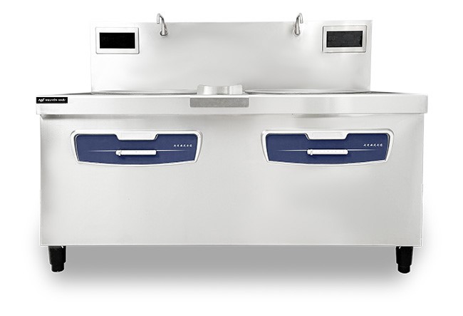 Bếp x&agrave;o điện từ 2 họng liền chảo 30kW